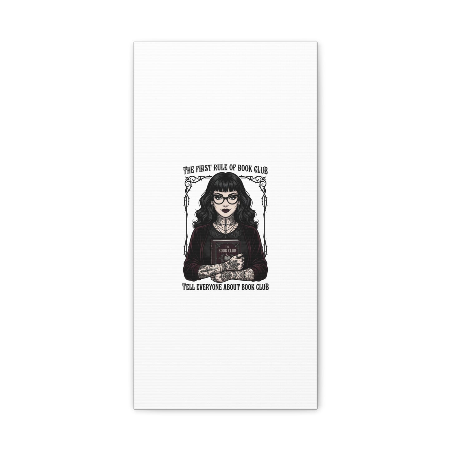Book Club Rule Canvas | Book Lover, Dark Academia Reading Decor