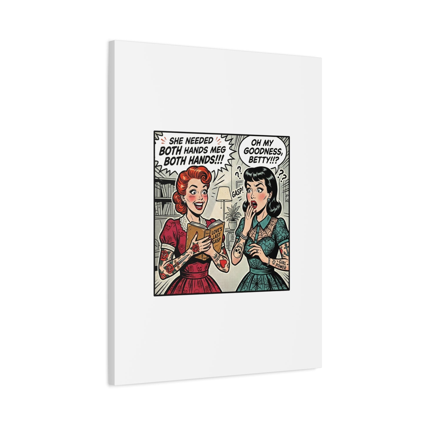 Bookish Comic Panel Matte Canvas | Book Lover, Reading Decor