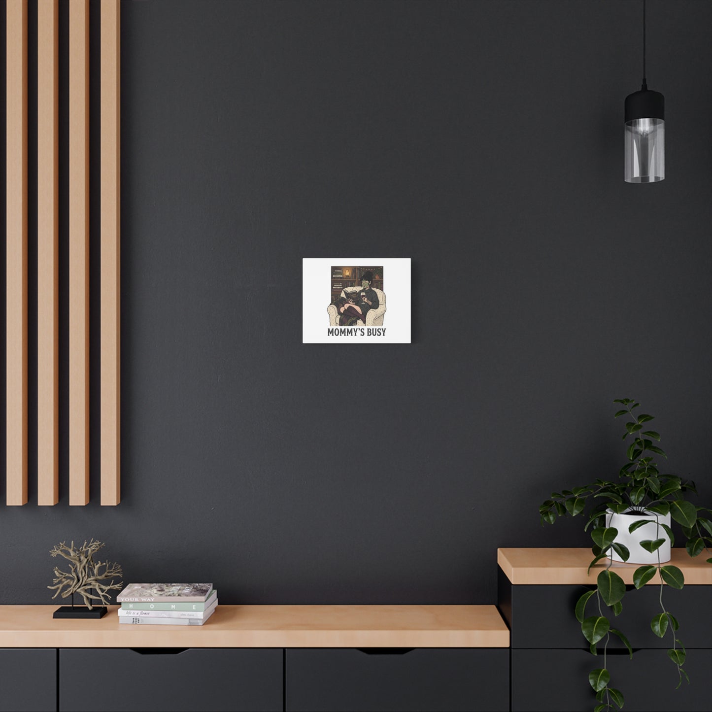 Mommy's Busy Reading Canvas, Book Lover Wall Art | Cozy Reader, Dark Academia
