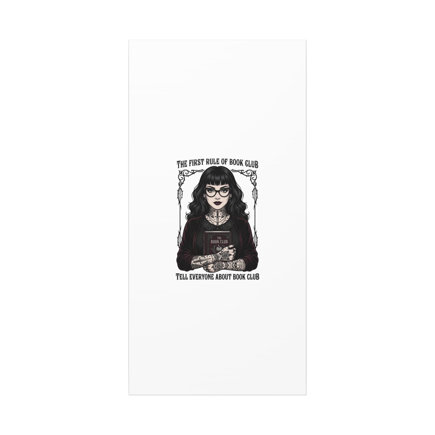 Book Club Rule Canvas | Book Lover, Dark Academia Reading Decor