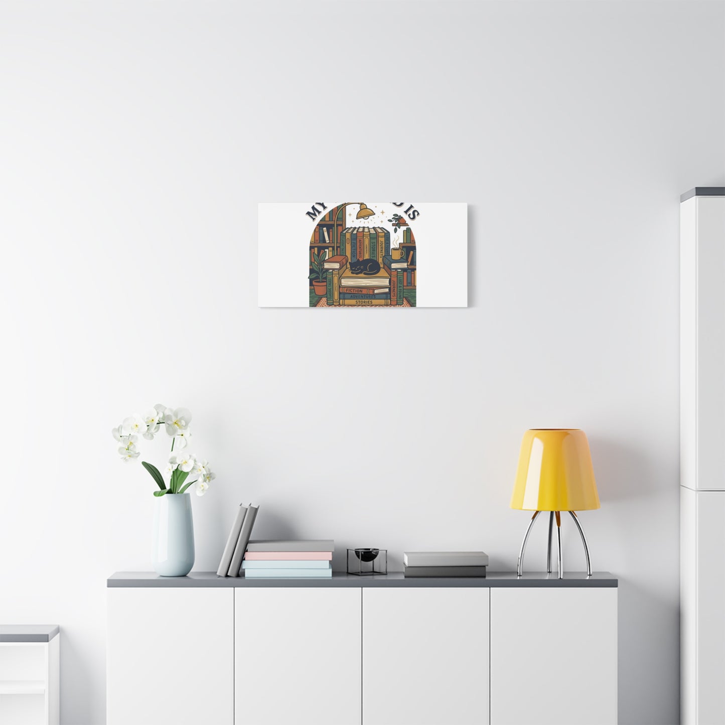 My Weekend Is Fully Booked Canvas | Book Lover, Cozy Reader Art