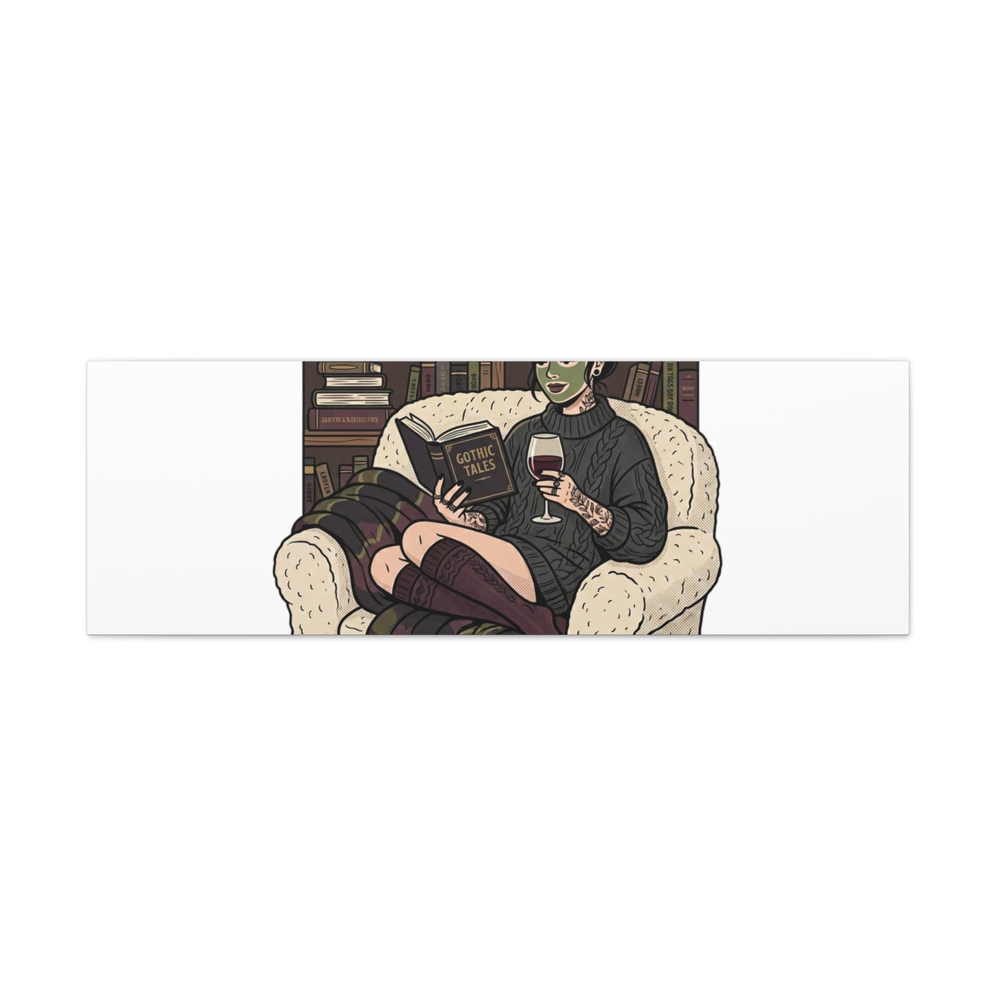 Mommy's Busy Reading Canvas, Book Lover Wall Art | Cozy Reader, Dark Academia