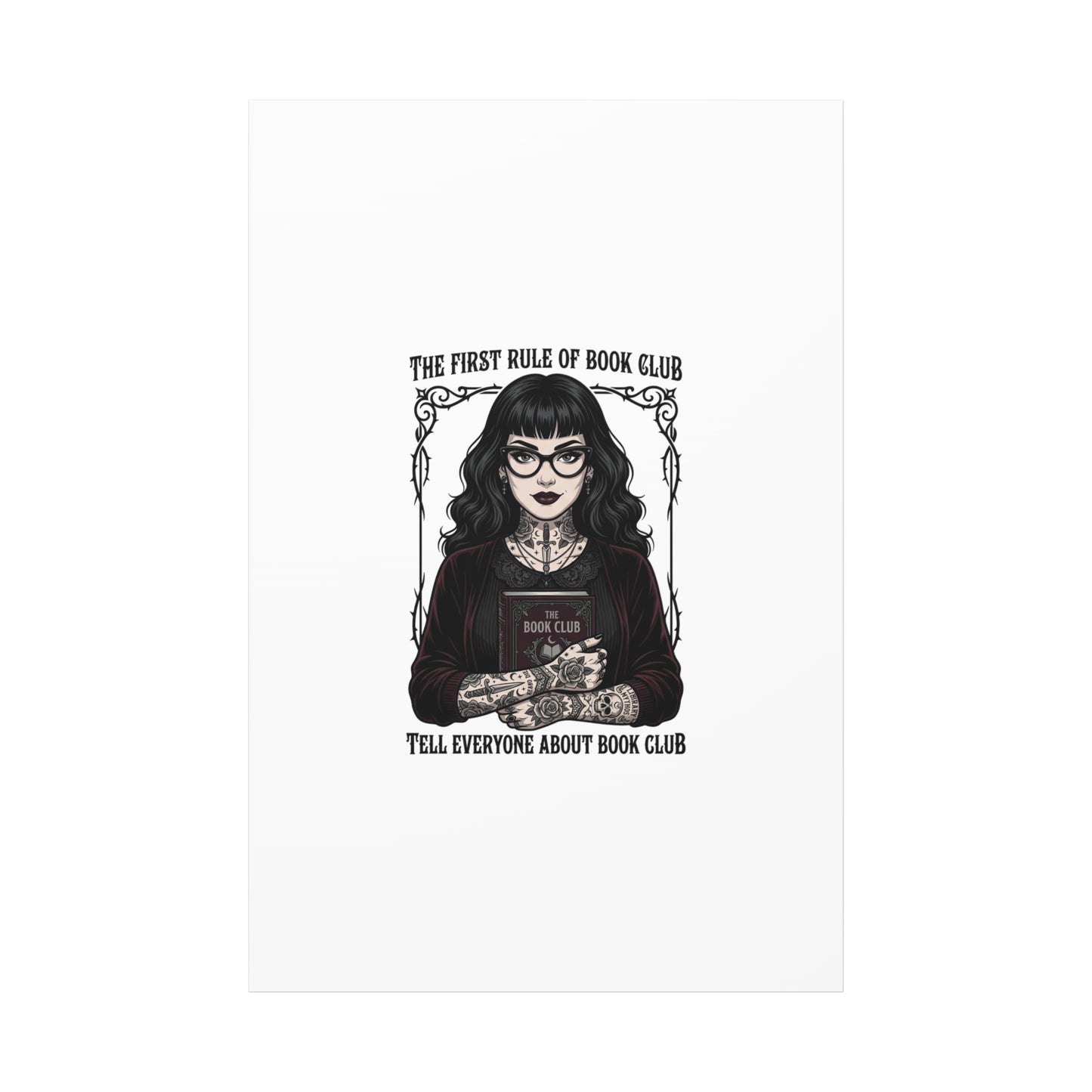 Book Club Rule Canvas | Book Lover, Dark Academia Reading Decor