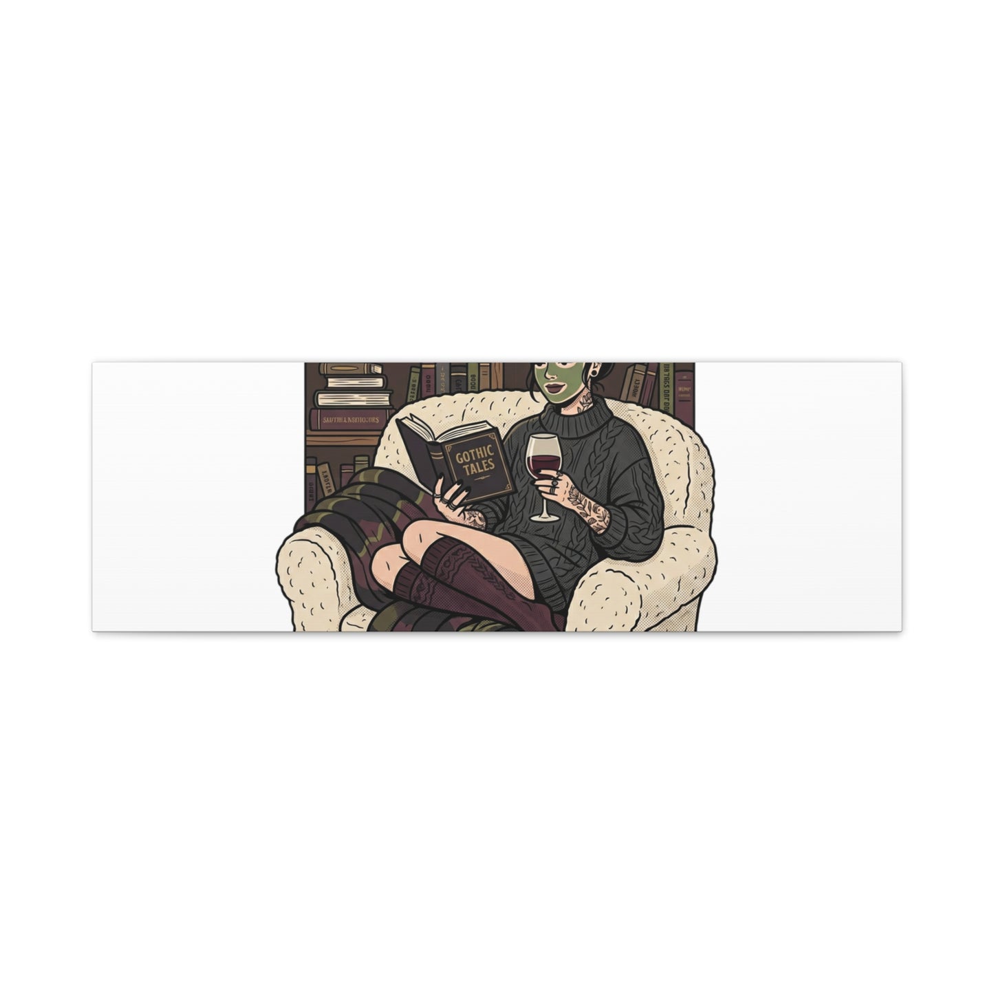 Mommy's Busy Reading Canvas, Book Lover Wall Art | Cozy Reader, Dark Academia