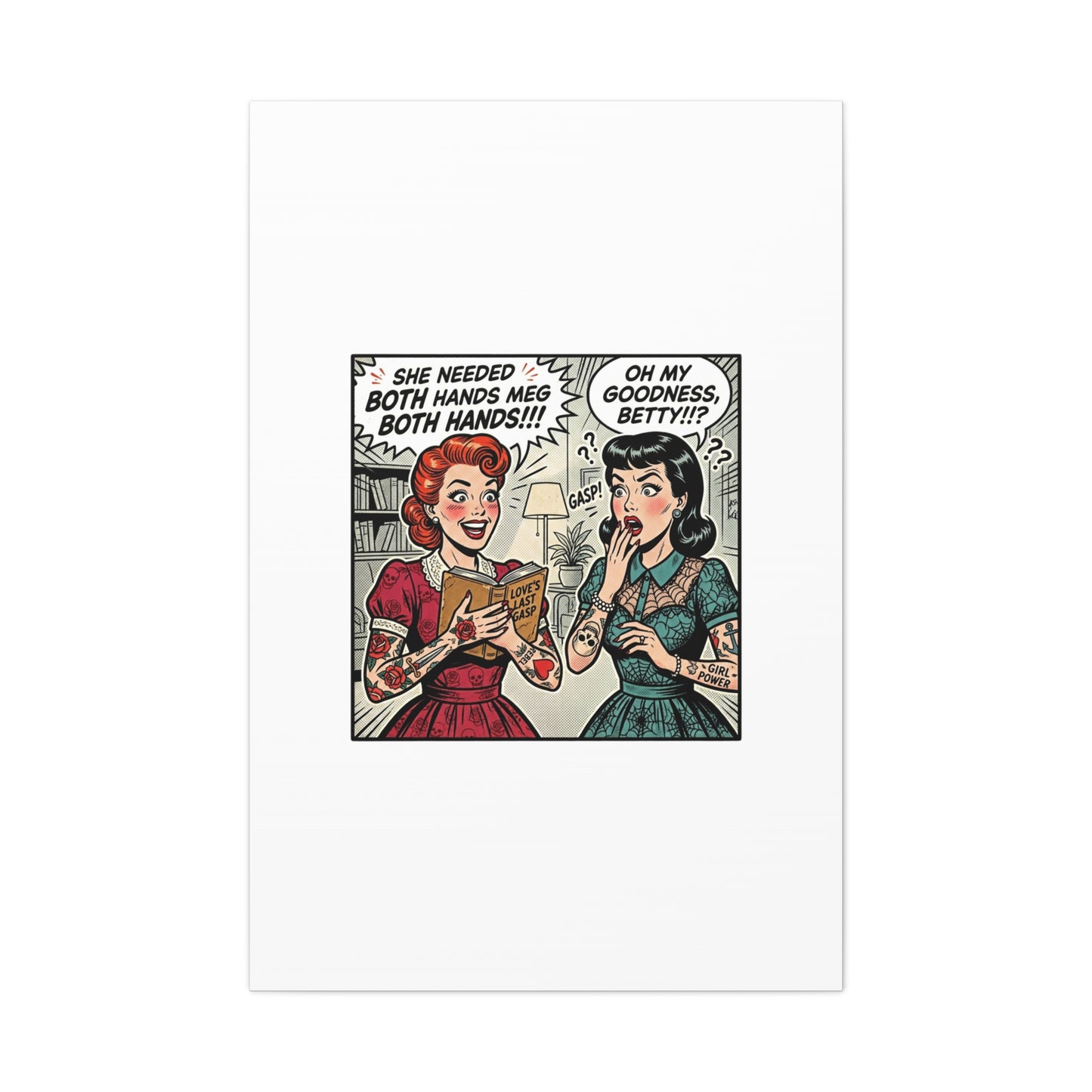 Bookish Comic Panel Matte Canvas | Book Lover, Reading Decor