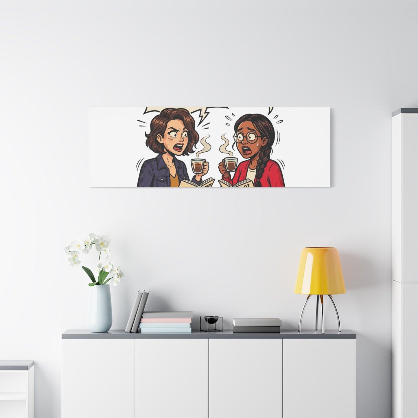 Bookish Comic Quote Canvas | Book Lover decor, Reading Room wall art