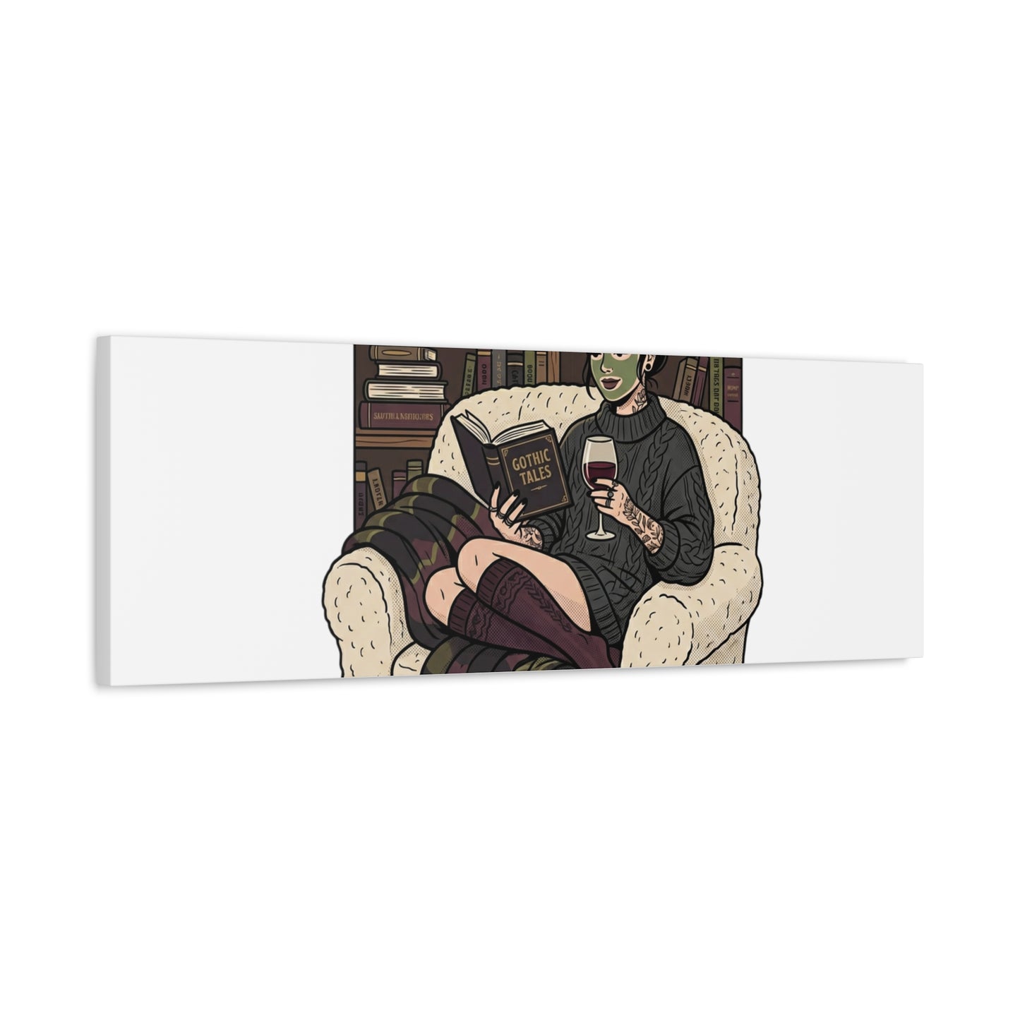 Mommy's Busy Reading Canvas, Book Lover Wall Art | Cozy Reader, Dark Academia