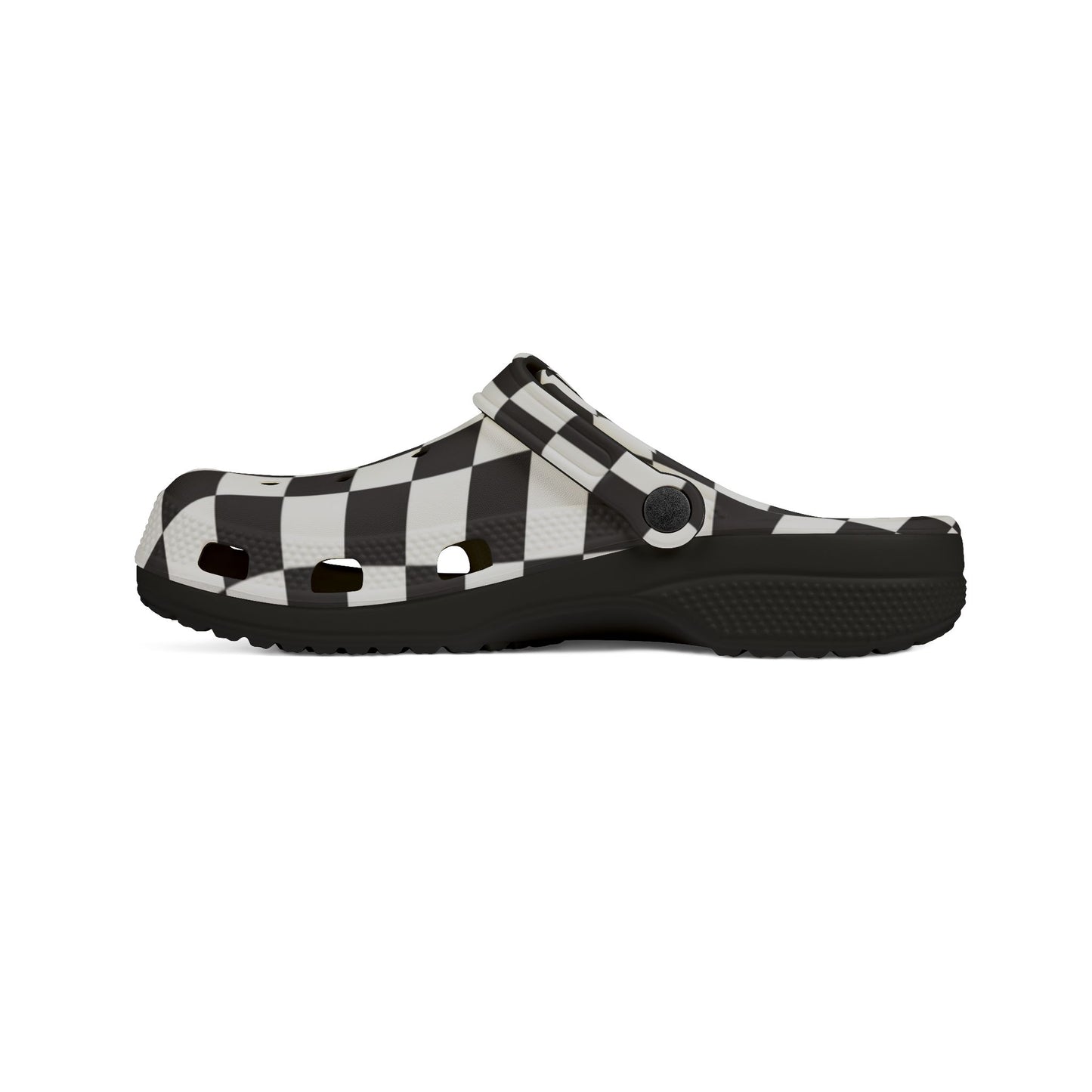Unisex Checkerboard EVA Clogs - Black & White Slip-On Foam Shoes