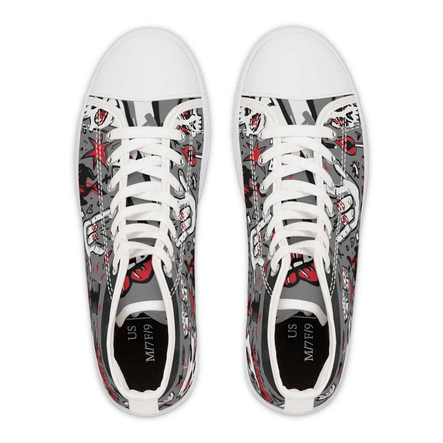 Women's Not A Phase High Top Sneakers — Rock Skull Punk Graphic Canvas Shoes