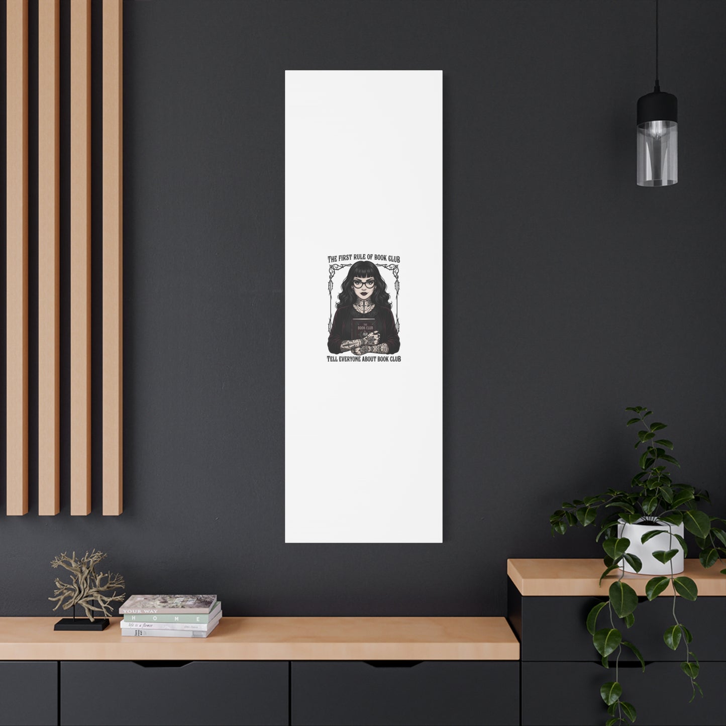 Book Club Rule Canvas | Book Lover, Dark Academia Reading Decor