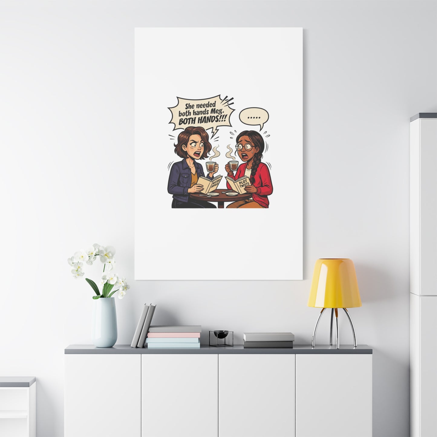 Bookish Comic Quote Canvas | Book Lover decor, Reading Room wall art