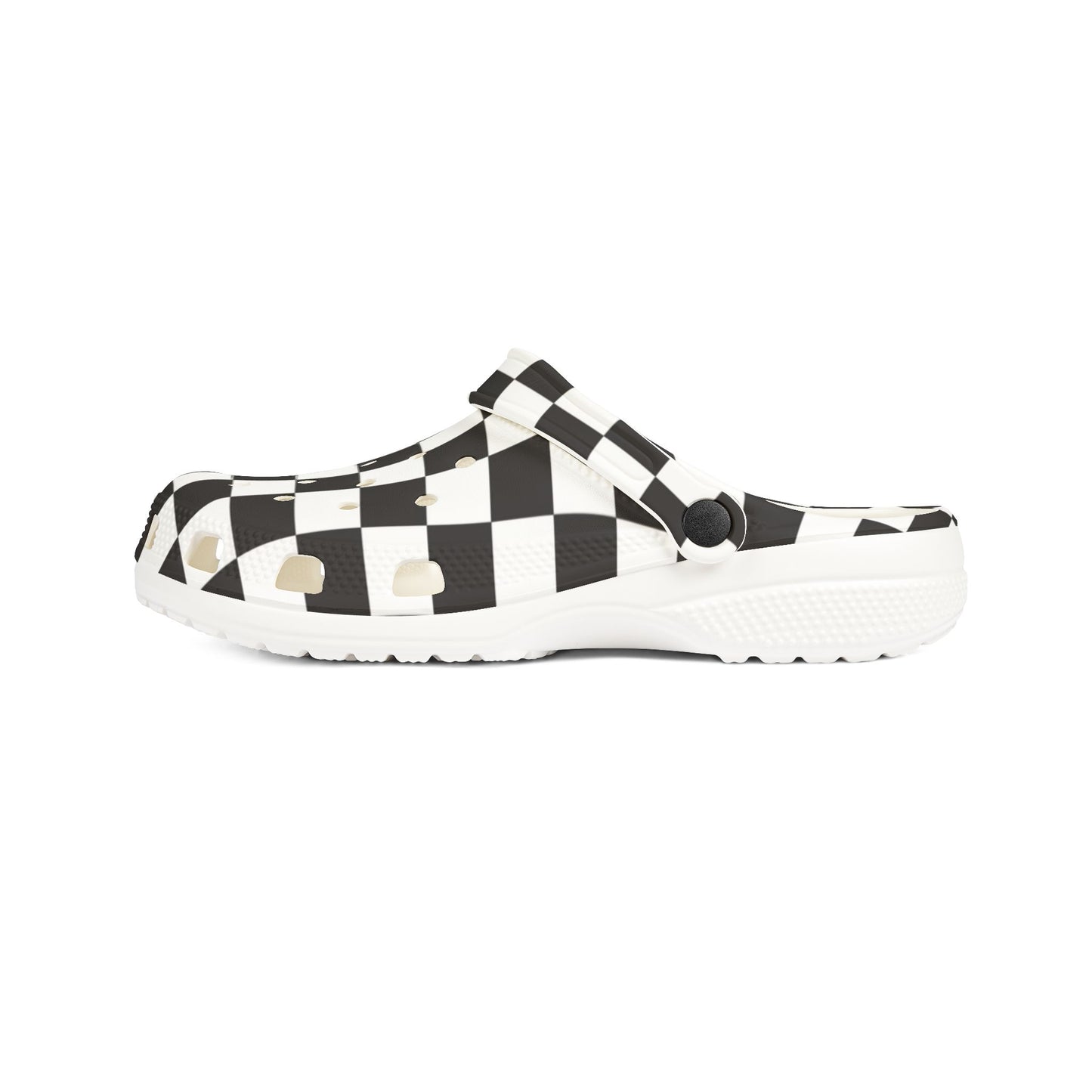 Unisex Checkerboard EVA Clogs - Black & White Slip-On Foam Shoes
