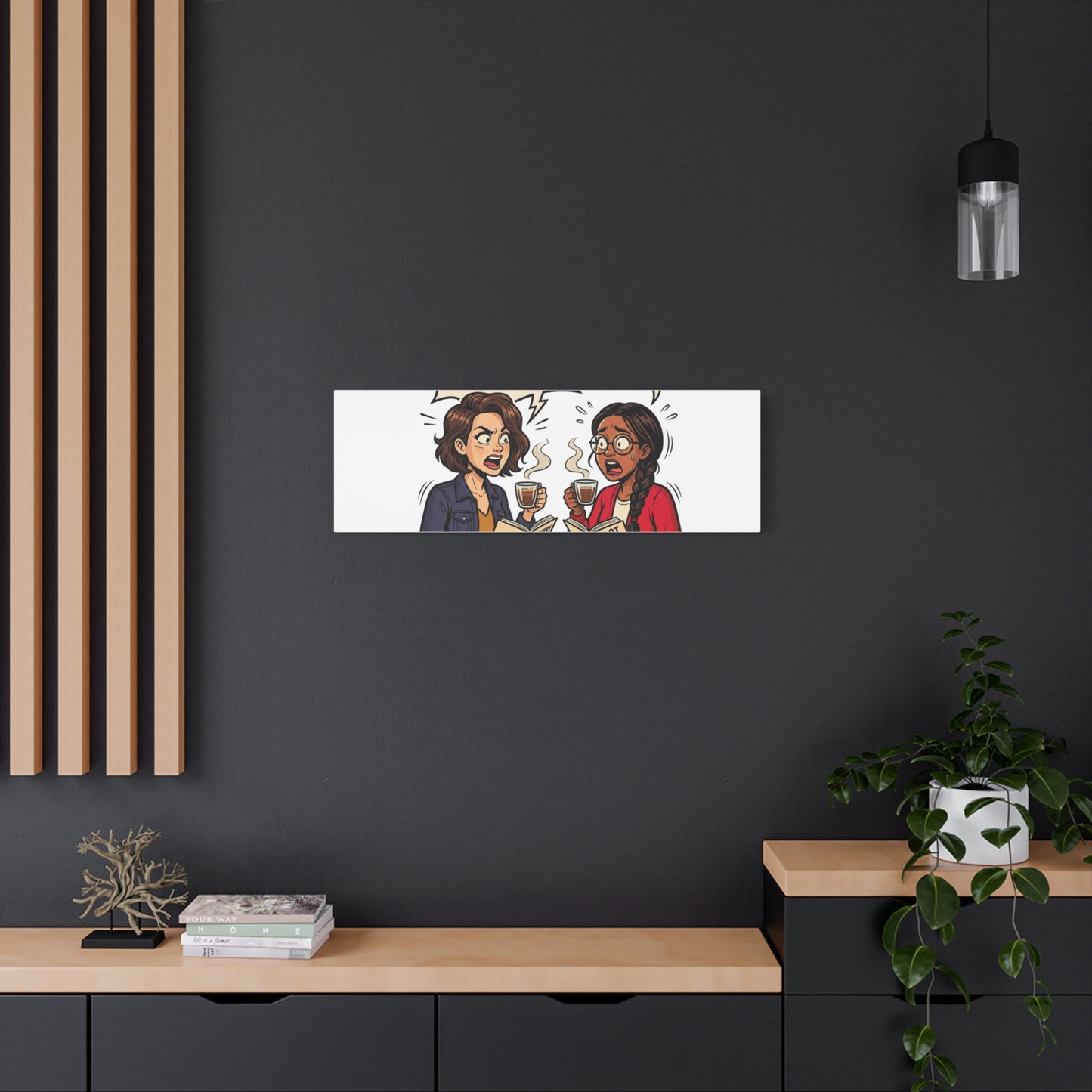 Bookish Comic Quote Canvas | Book Lover decor, Reading Room wall art