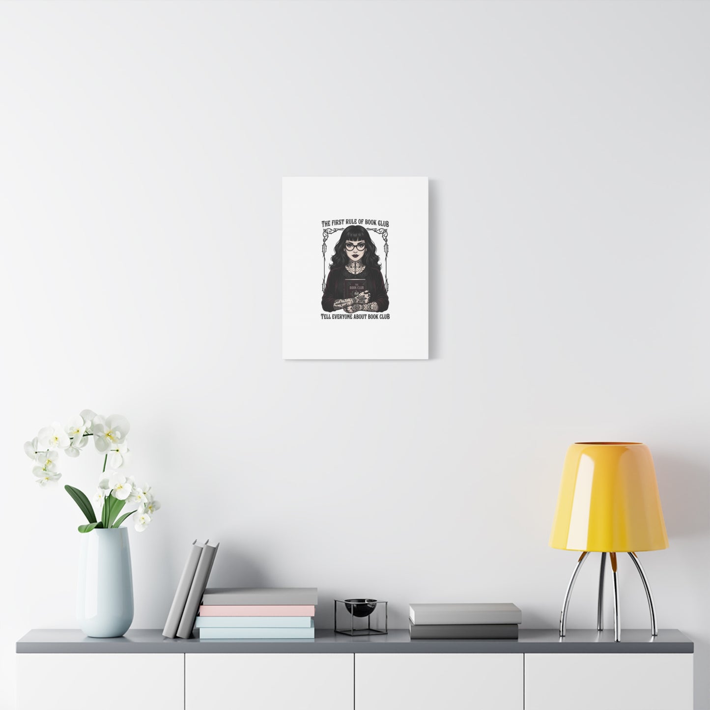 Book Club Rule Canvas | Book Lover, Dark Academia Reading Decor