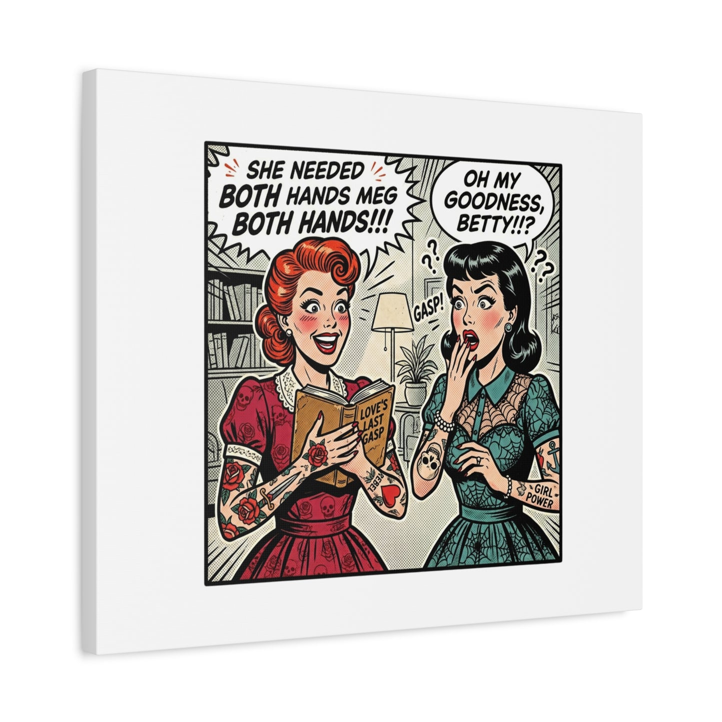 Bookish Comic Panel Matte Canvas | Book Lover, Reading Decor
