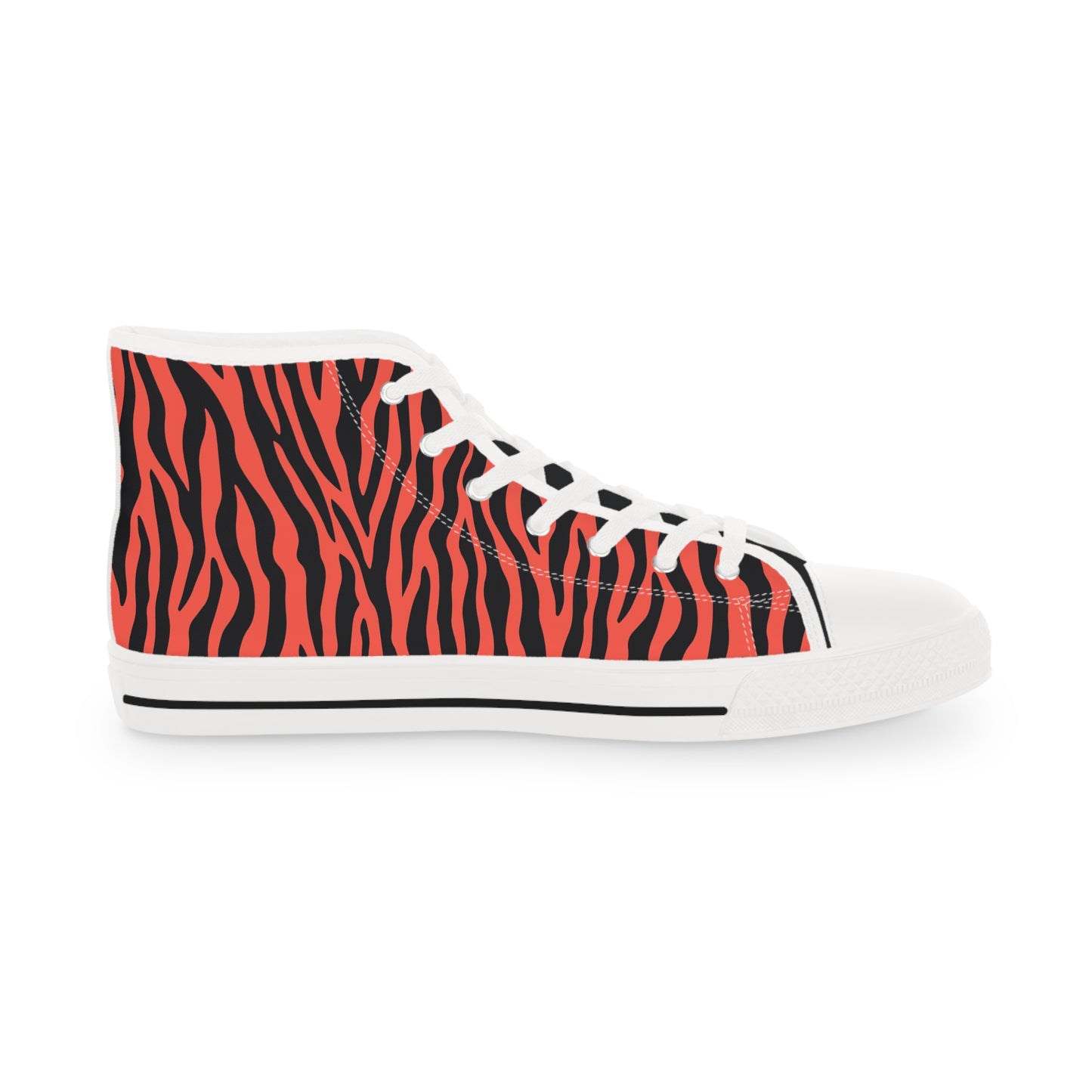 Men's Funky Fella High Top Sneakers — Bold Zebra & Abstract Coral Pattern