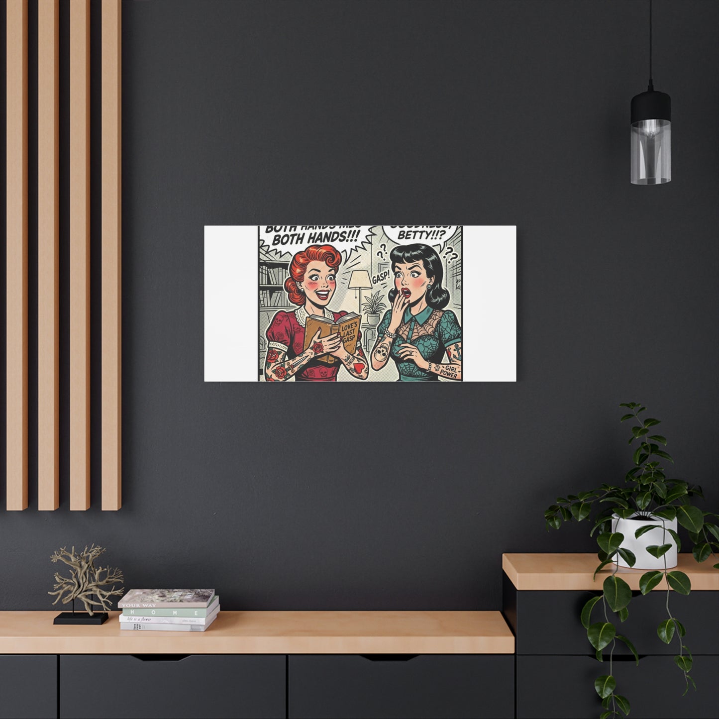 Bookish Comic Panel Matte Canvas | Book Lover, Reading Decor