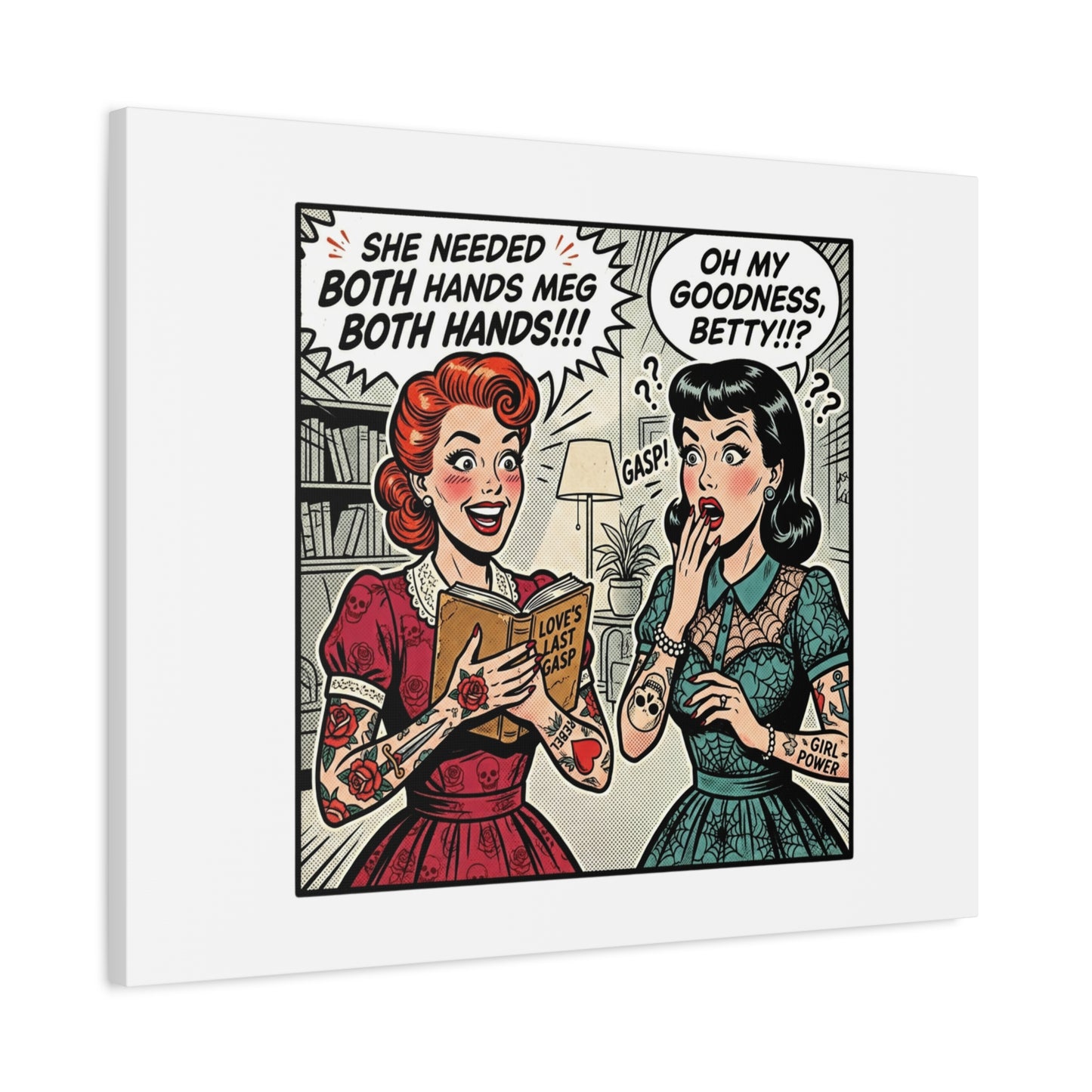 Bookish Comic Panel Matte Canvas | Book Lover, Reading Decor