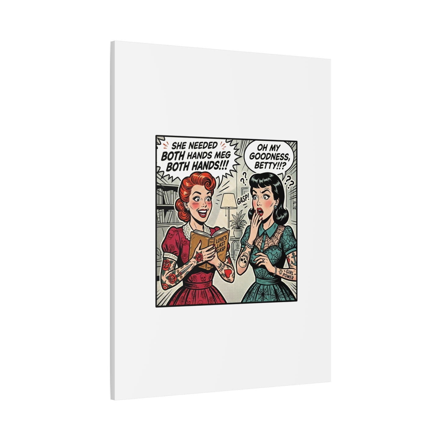 Bookish Comic Panel Matte Canvas | Book Lover, Reading Decor