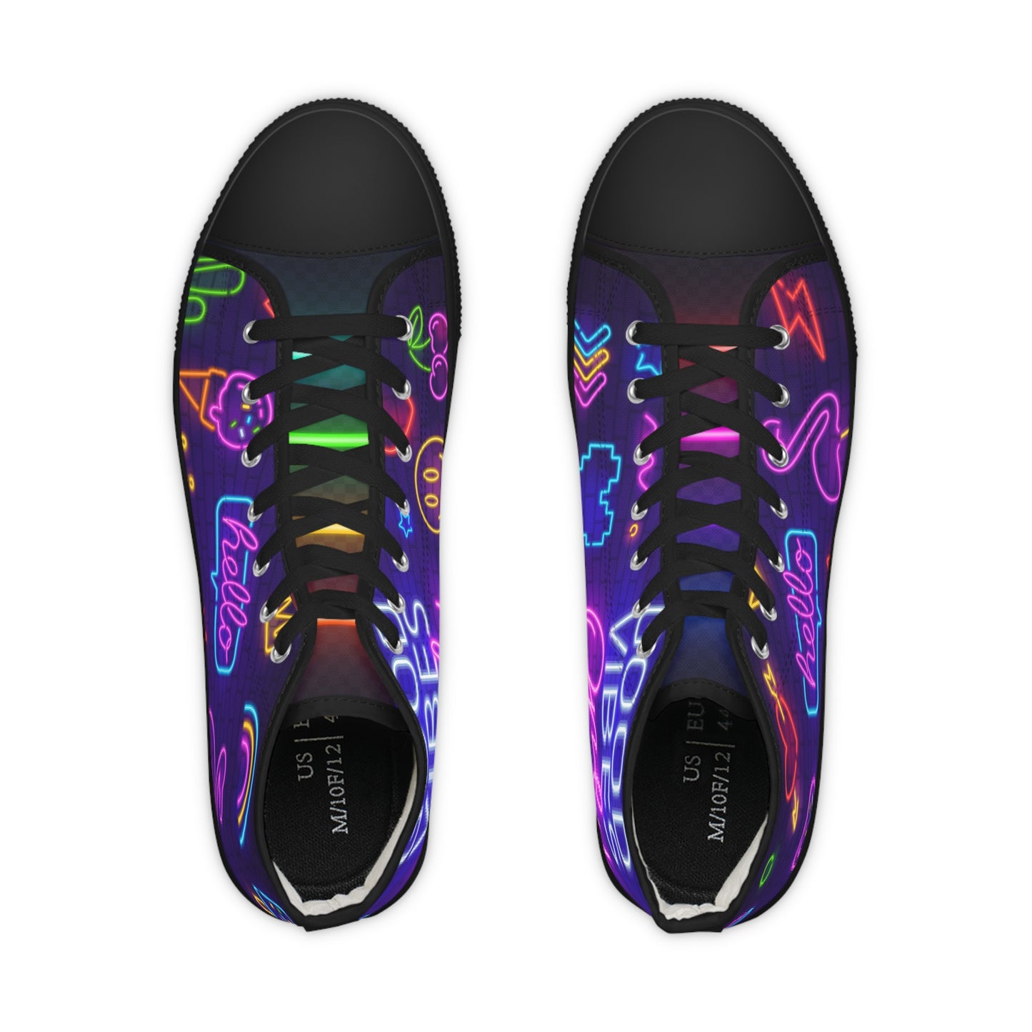 Men's Good Vibes Good Times High Top Sneakers — Neon 'Good Vibes' Street Style Men's Sneakers