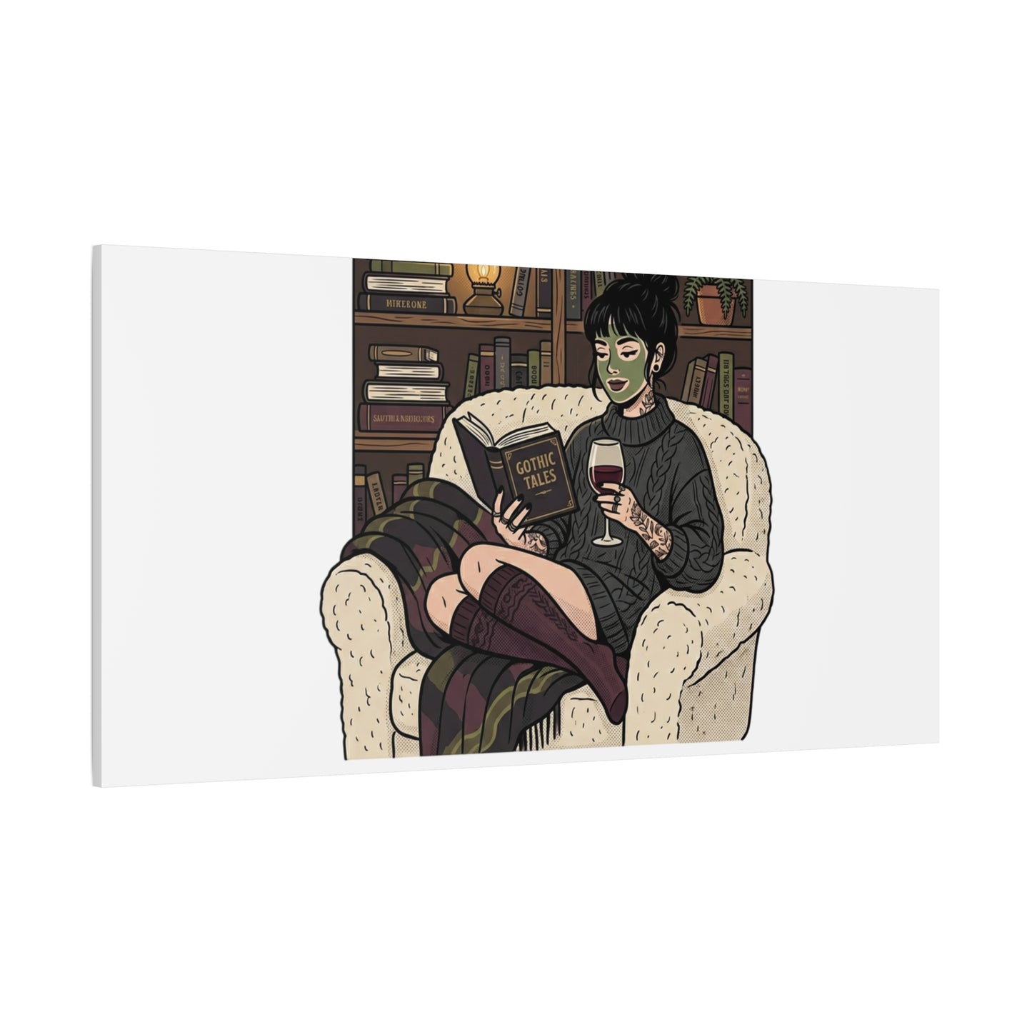 Mommy's Busy Reading Canvas, Book Lover Wall Art | Cozy Reader, Dark Academia