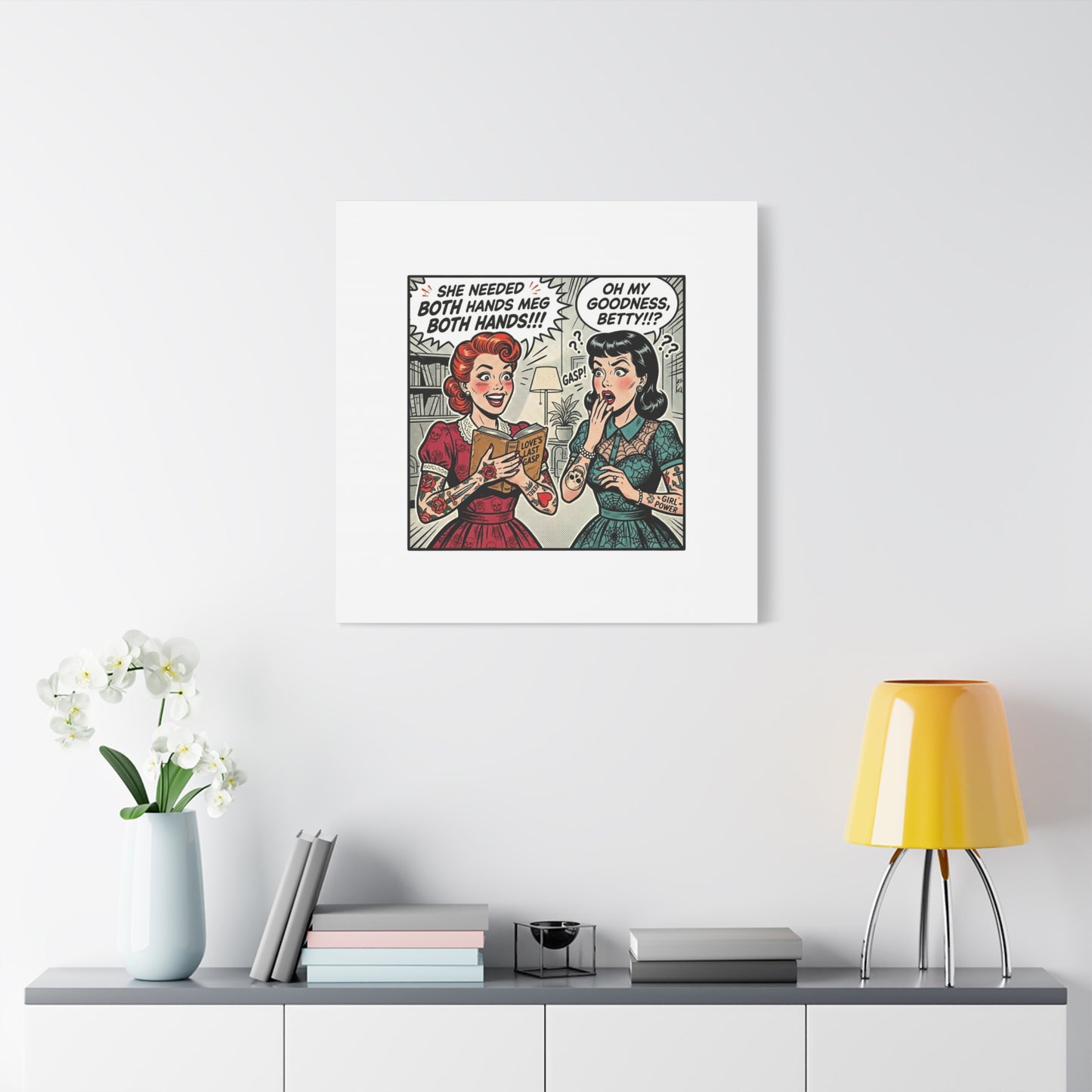 Bookish Comic Panel Matte Canvas | Book Lover, Reading Decor
