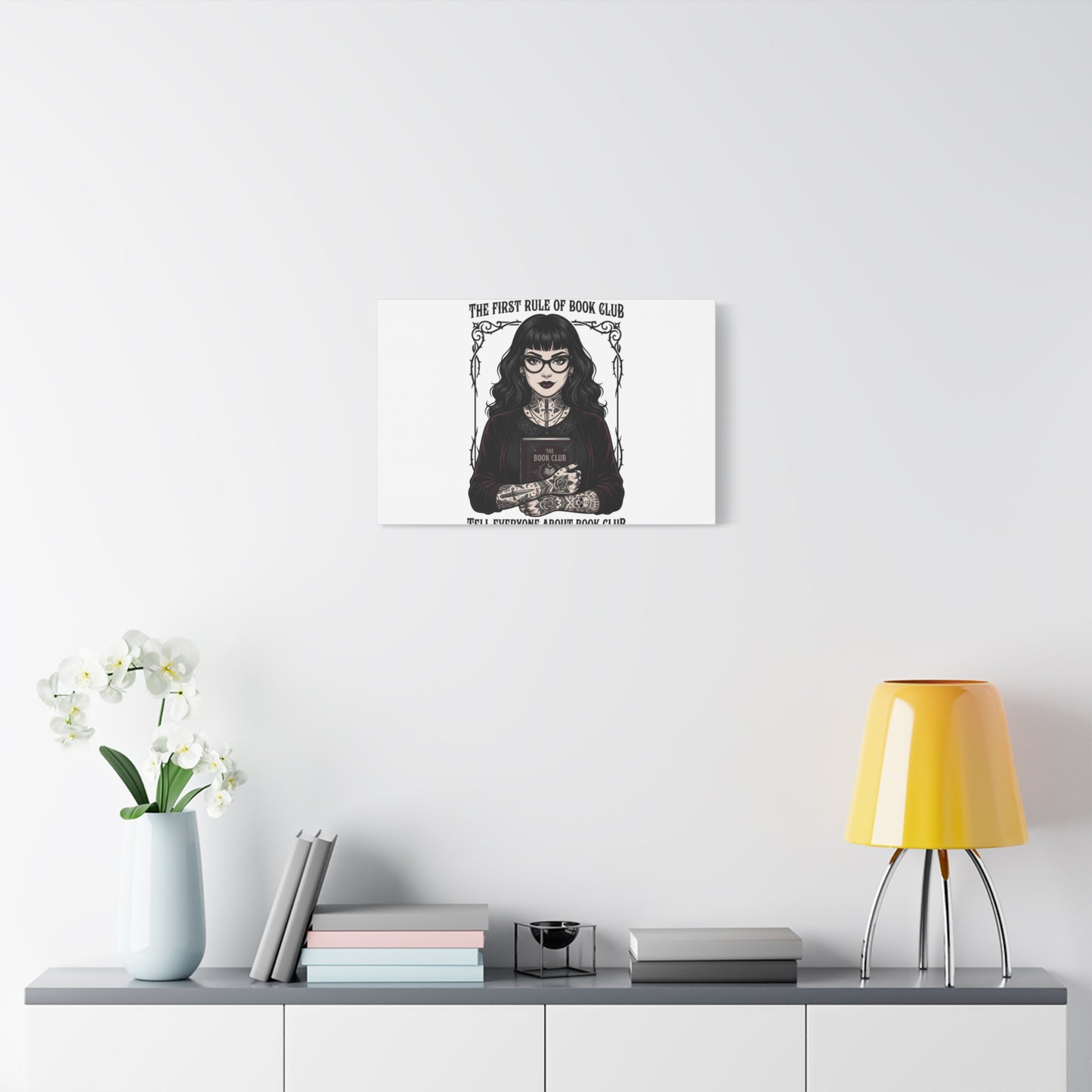 Book Club Rule Canvas | Book Lover, Dark Academia Reading Decor