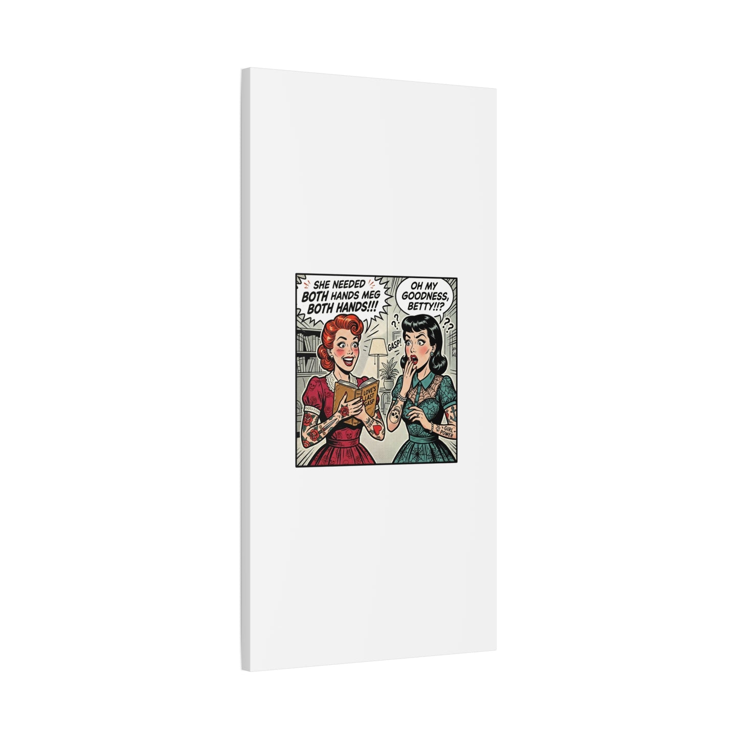 Bookish Comic Panel Matte Canvas | Book Lover, Reading Decor