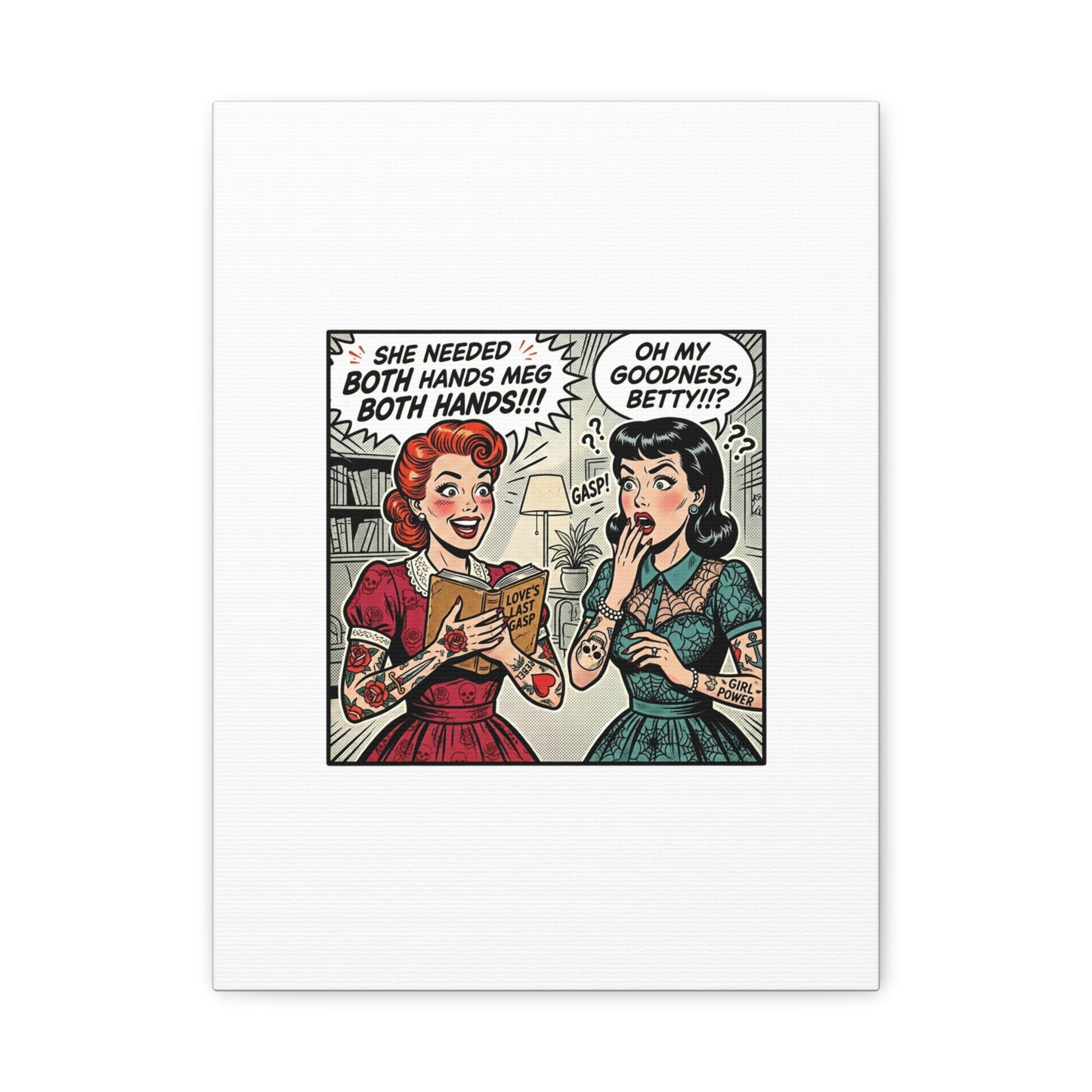 Bookish Comic Panel Matte Canvas | Book Lover, Reading Decor