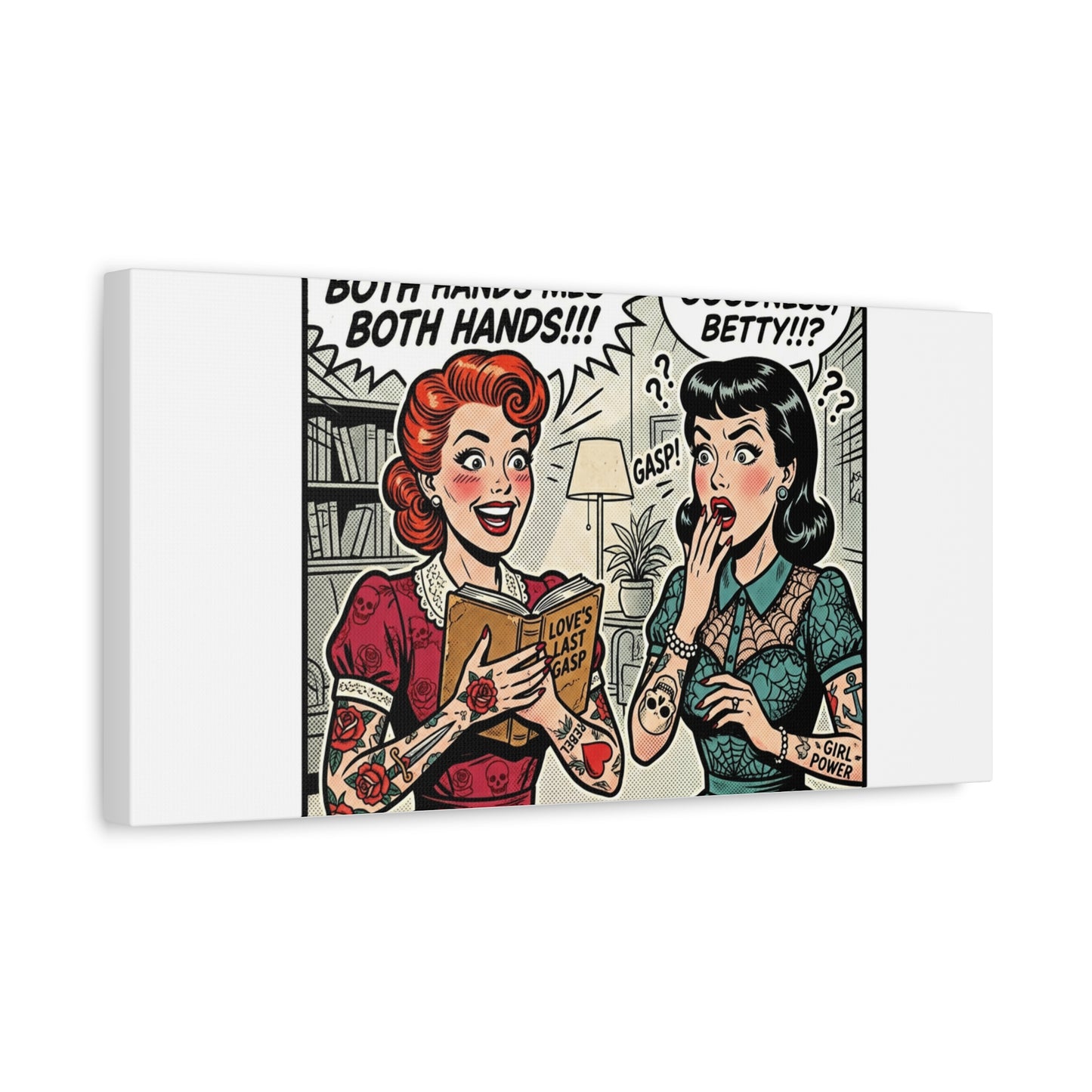 Bookish Comic Panel Matte Canvas | Book Lover, Reading Decor