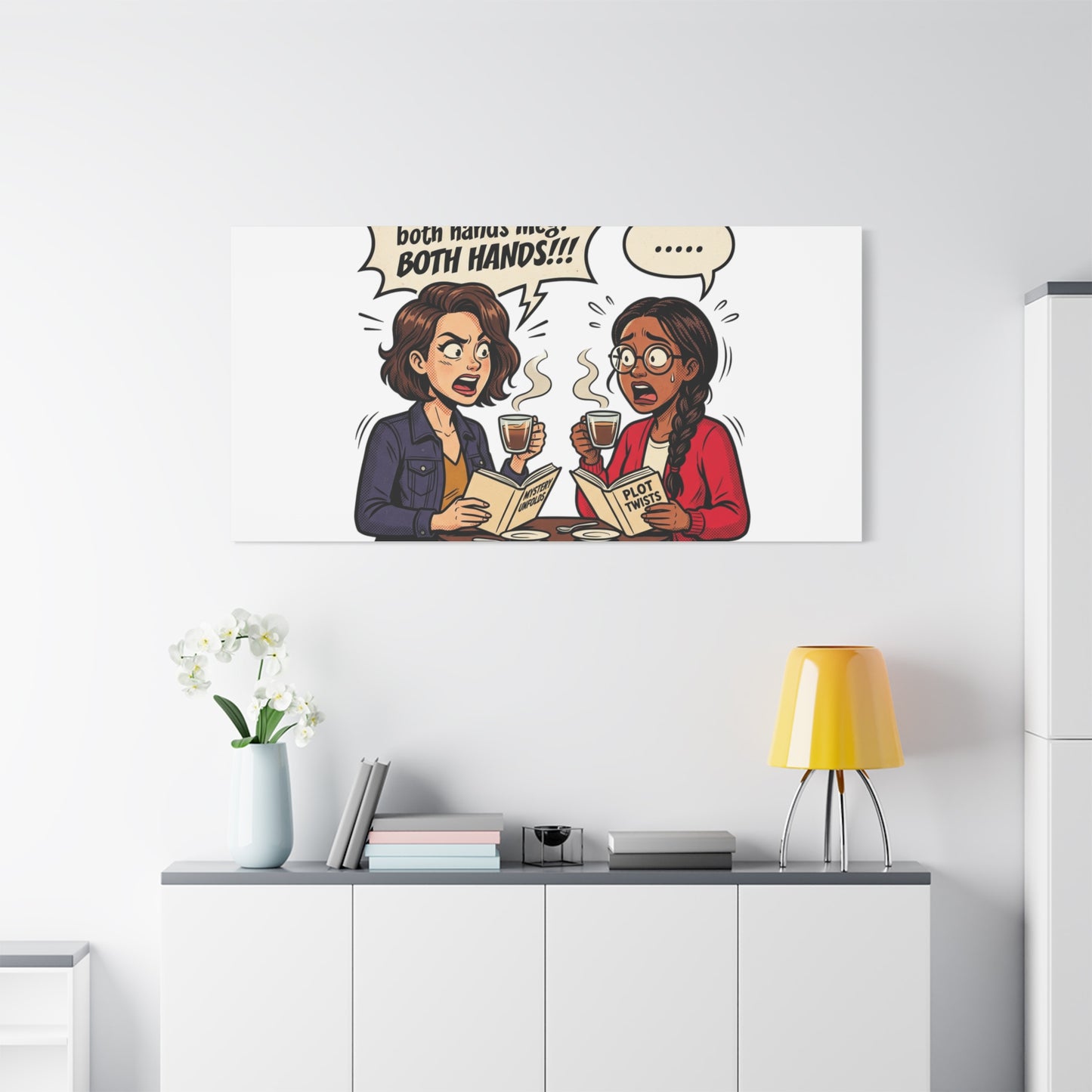 Bookish Comic Quote Canvas | Book Lover decor, Reading Room wall art