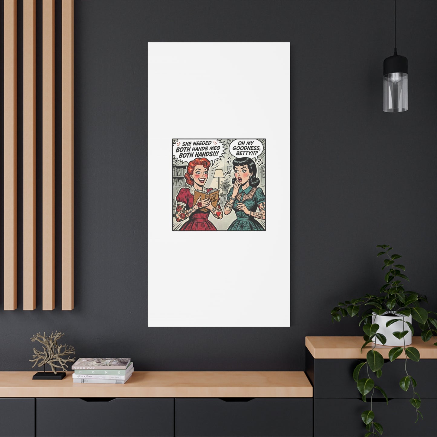 Bookish Comic Panel Matte Canvas | Book Lover, Reading Decor