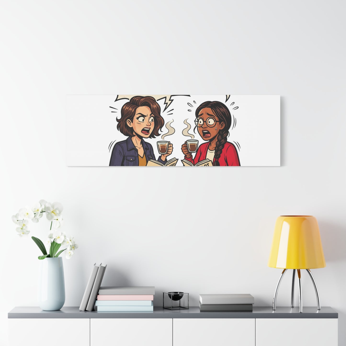 Bookish Comic Quote Canvas | Book Lover decor, Reading Room wall art