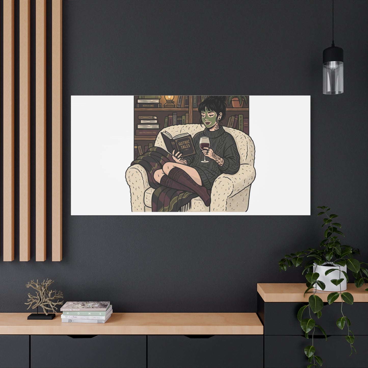 Mommy's Busy Reading Canvas, Book Lover Wall Art | Cozy Reader, Dark Academia