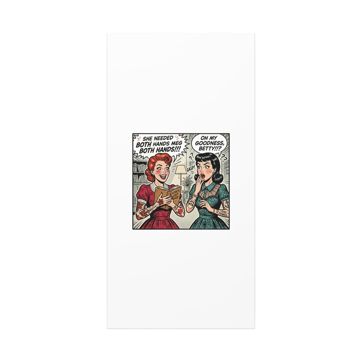 Bookish Comic Panel Matte Canvas | Book Lover, Reading Decor