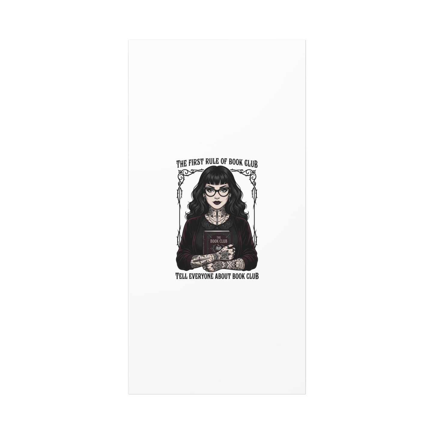 Book Club Rule Canvas | Book Lover, Dark Academia Reading Decor