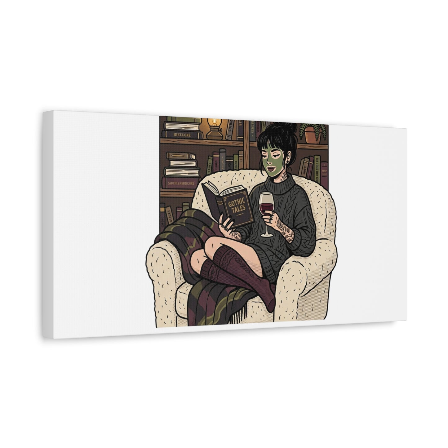 Mommy's Busy Reading Canvas, Book Lover Wall Art | Cozy Reader, Dark Academia
