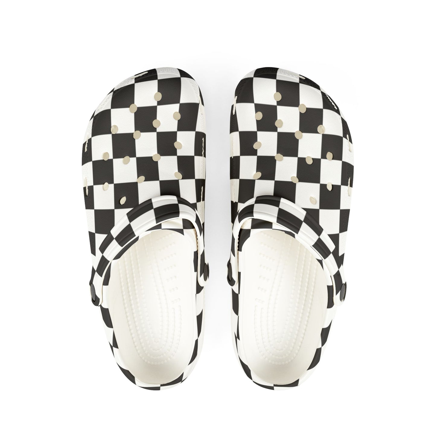 Unisex Checkerboard EVA Clogs - Black & White Slip-On Foam Shoes