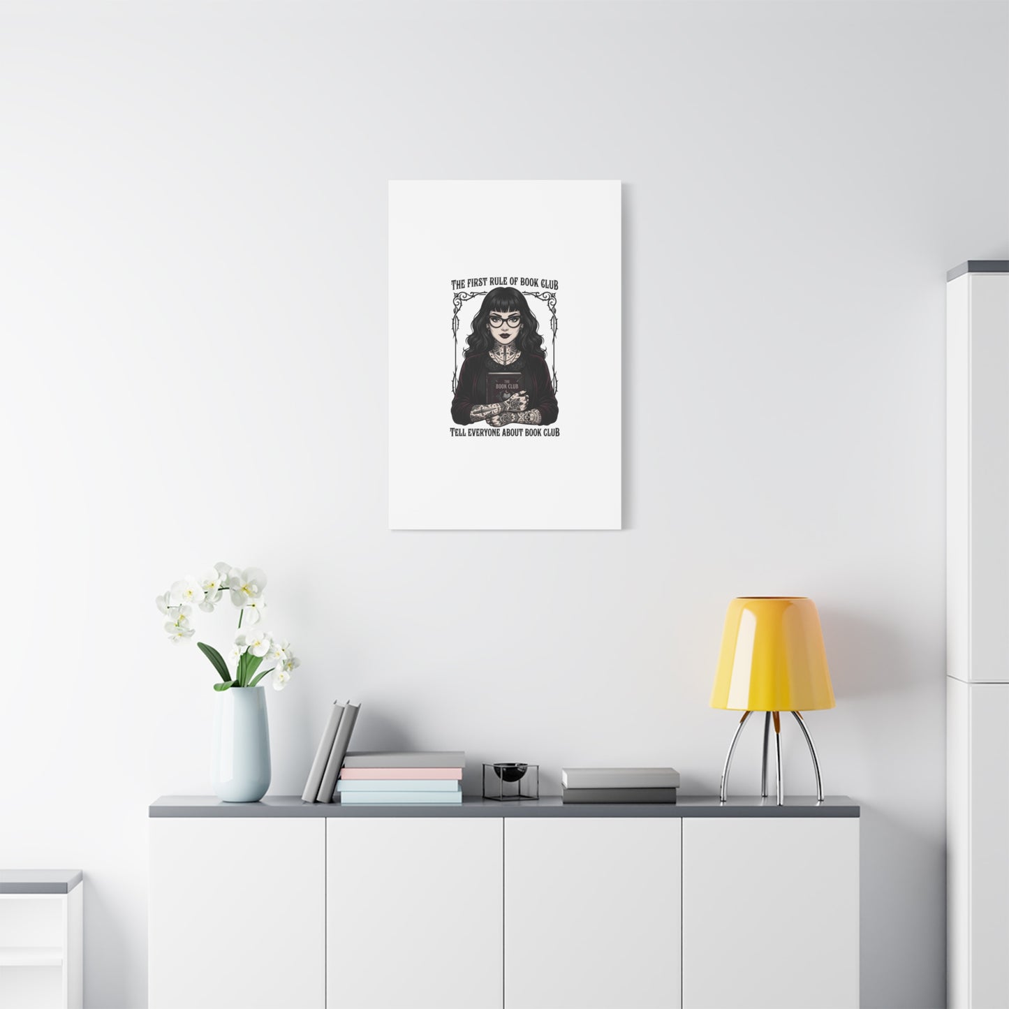 Book Club Rule Canvas | Book Lover, Dark Academia Reading Decor