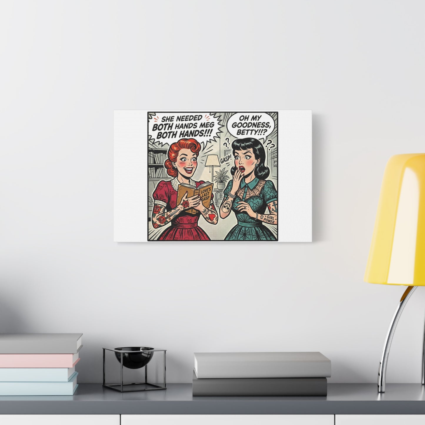 Bookish Comic Panel Matte Canvas | Book Lover, Reading Decor