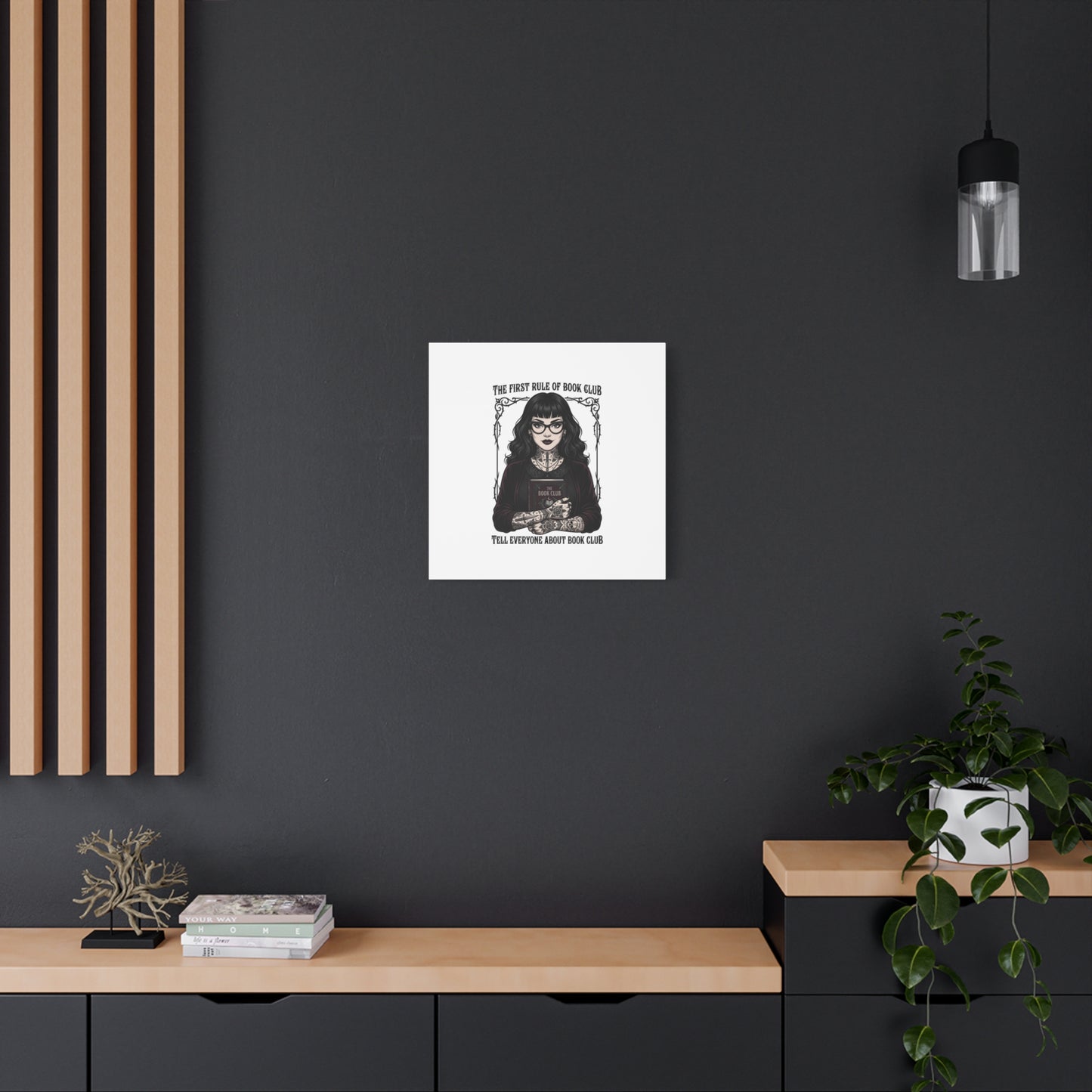 Book Club Rule Canvas | Book Lover, Dark Academia Reading Decor