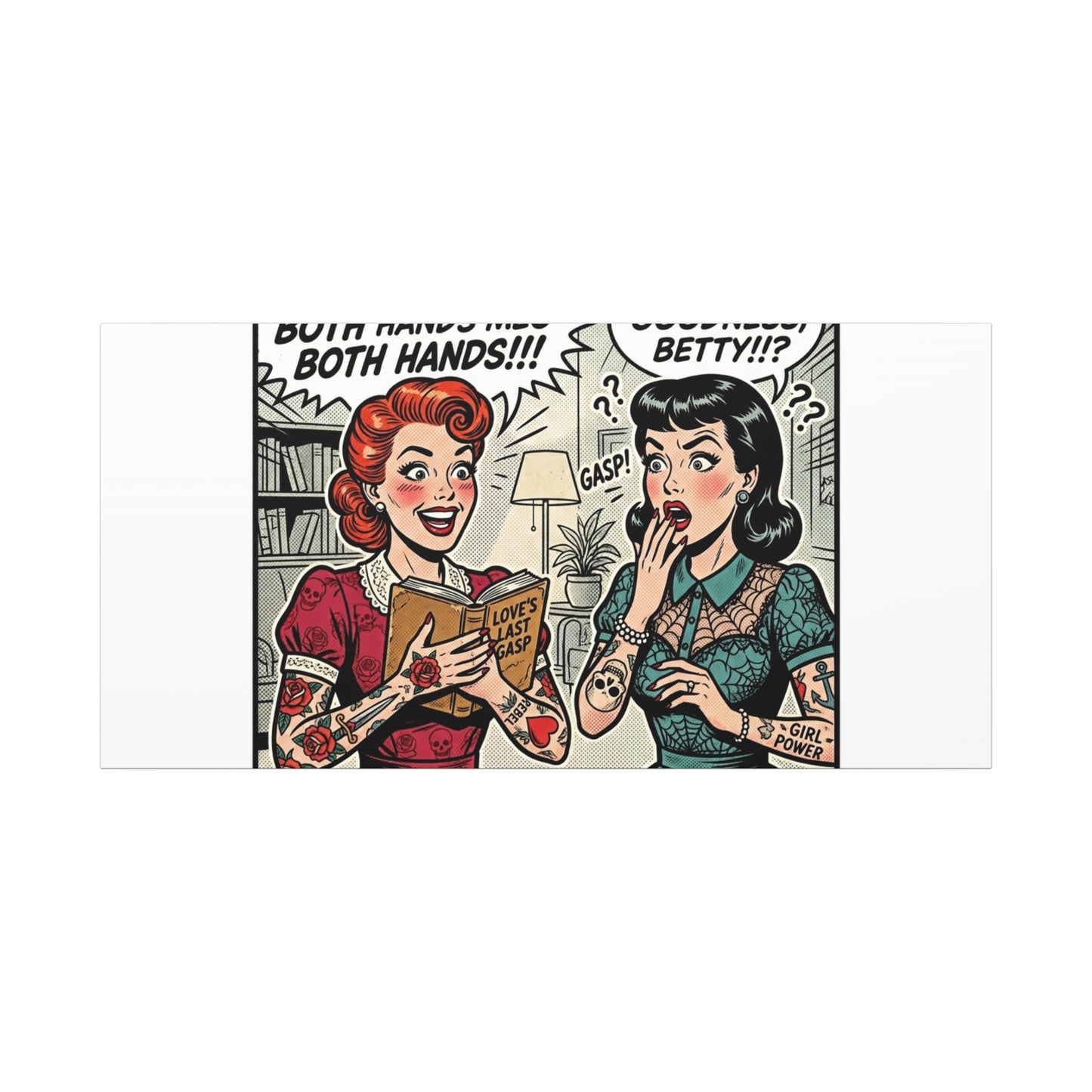 Bookish Comic Panel Matte Canvas | Book Lover, Reading Decor