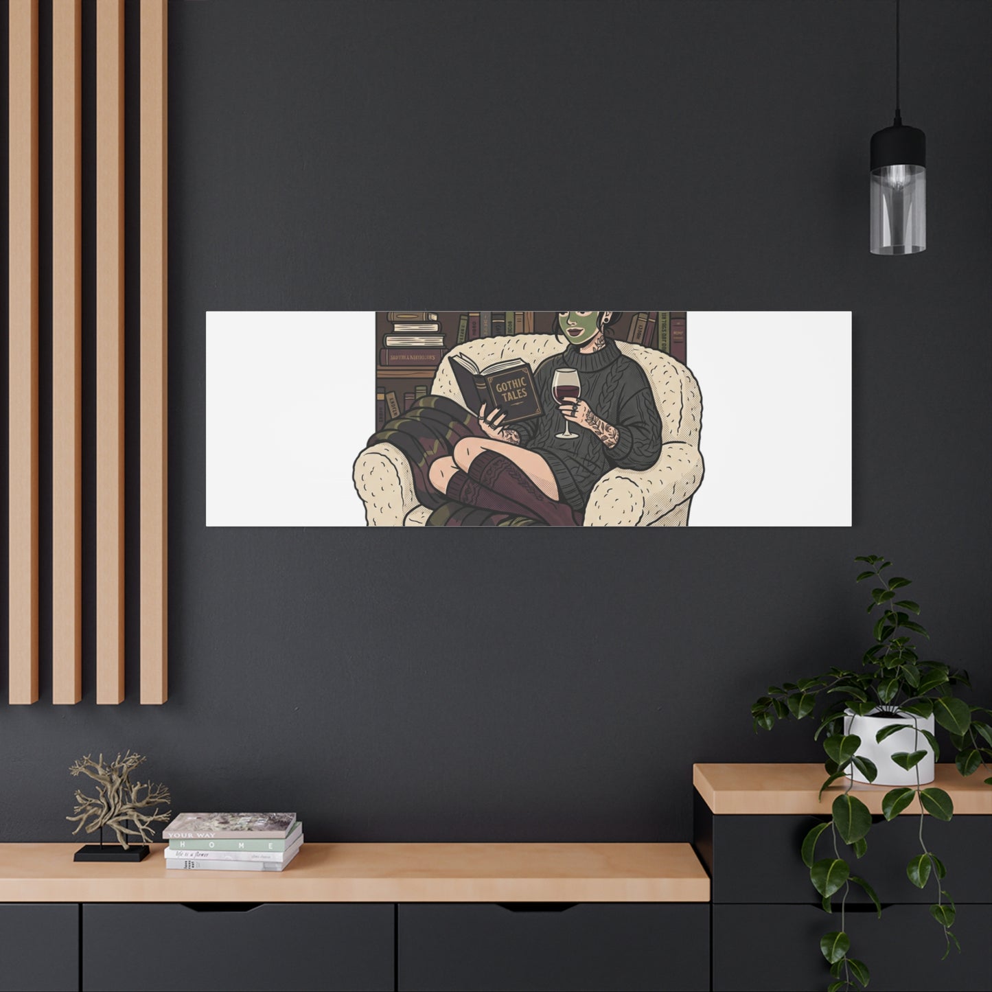Mommy's Busy Reading Canvas, Book Lover Wall Art | Cozy Reader, Dark Academia