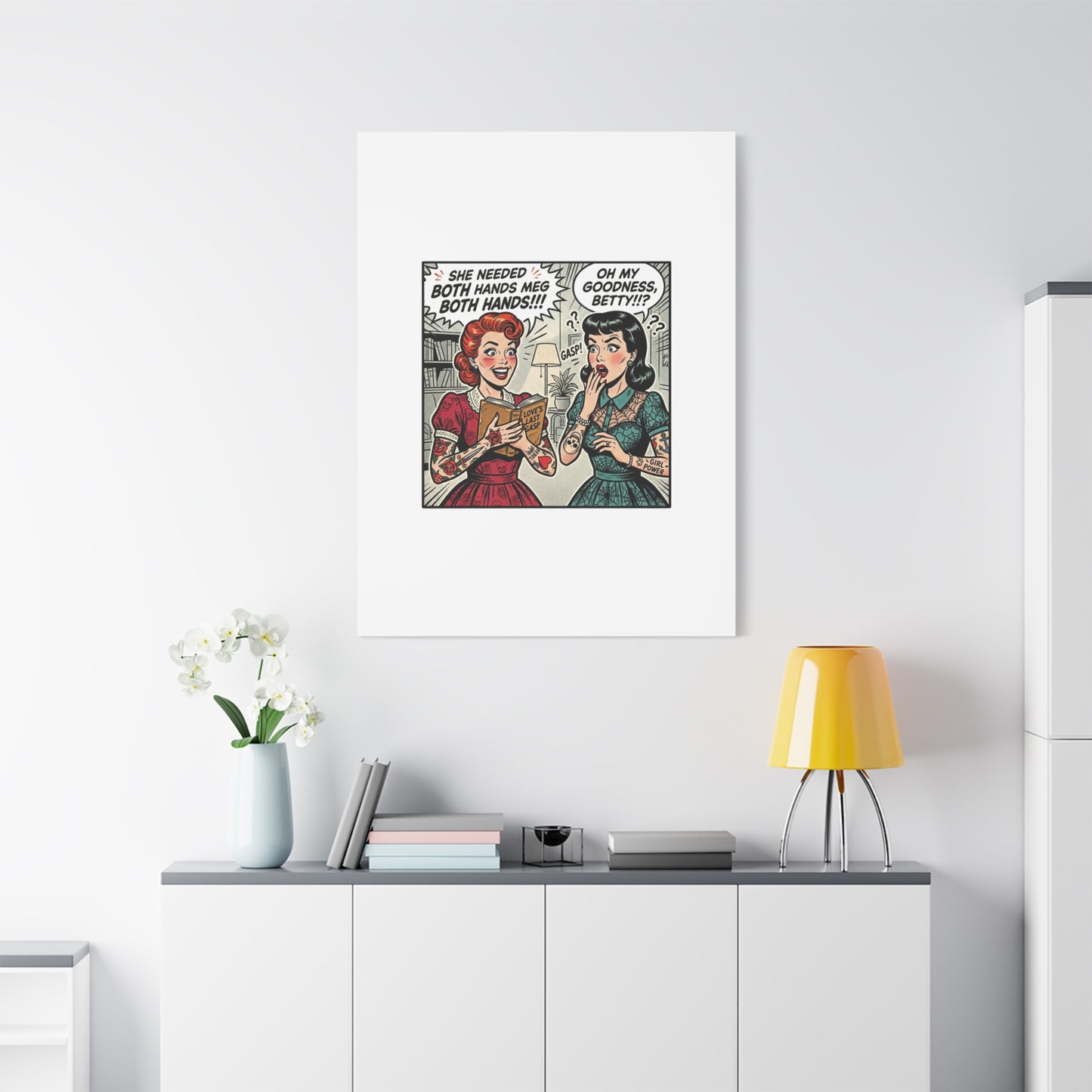 Bookish Comic Panel Matte Canvas | Book Lover, Reading Decor