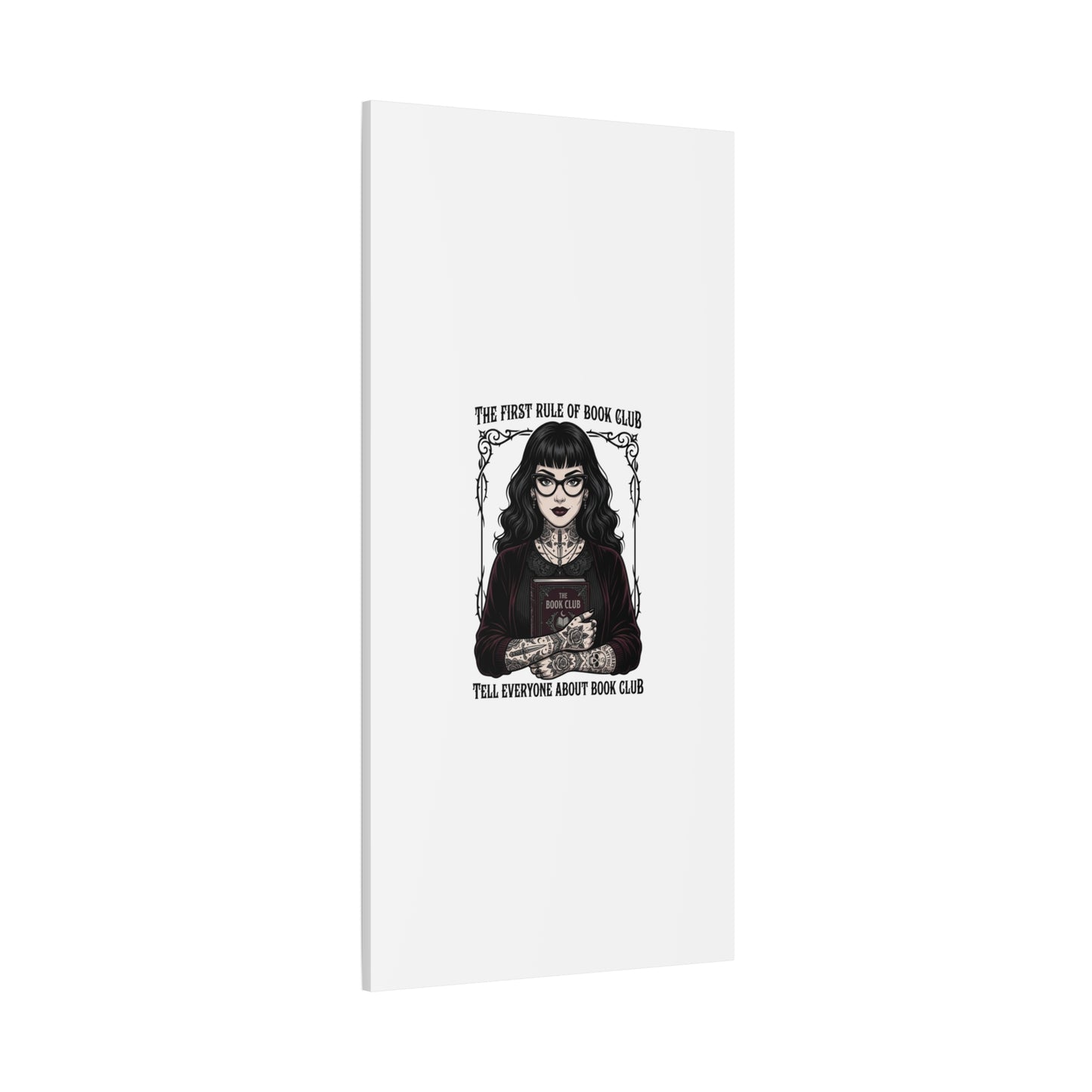 Book Club Rule Canvas | Book Lover, Dark Academia Reading Decor