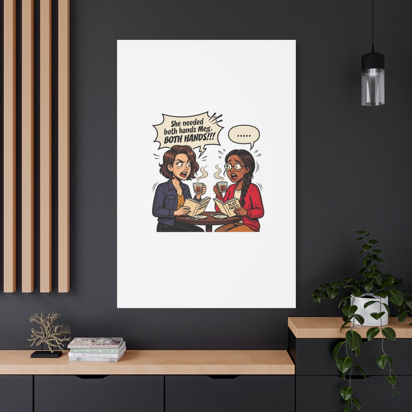 Bookish Comic Quote Canvas | Book Lover decor, Reading Room wall art