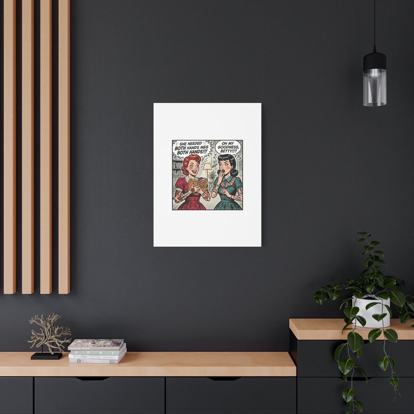 Bookish Comic Panel Matte Canvas | Book Lover, Reading Decor