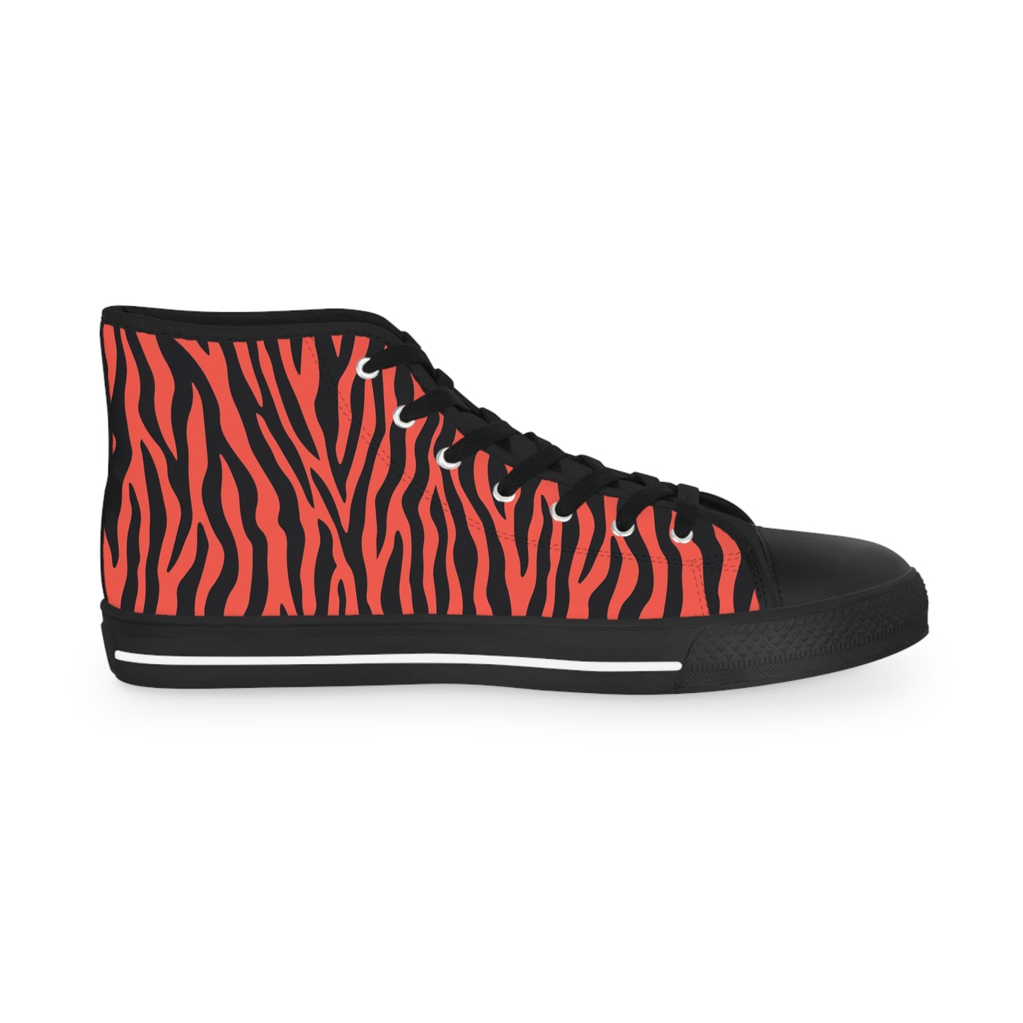 Men's Funky Fella High Top Sneakers — Bold Zebra & Abstract Coral Pattern