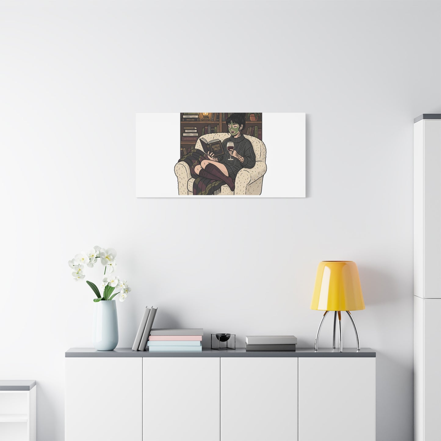 Mommy's Busy Reading Canvas, Book Lover Wall Art | Cozy Reader, Dark Academia