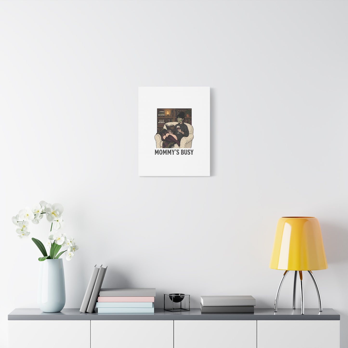 Mommy's Busy Reading Canvas, Book Lover Wall Art | Cozy Reader, Dark Academia